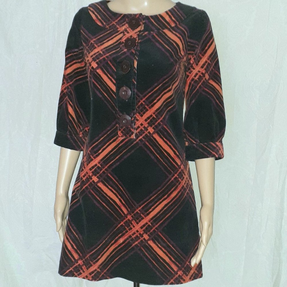 super retro go-go a-line mini dress in stretchy knit corduroy - clearance